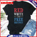 Independence Day Print Letter Tea T-Shirt (Black L)