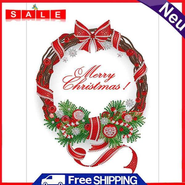 Part Special Shaped Drill Diamond Painting Bow Wreath Mosaic Picture Home Decor