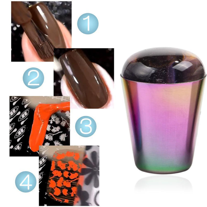 Stainless Steel Nail Transparent Silicone Seal Iron Shell Seal with Cover Too