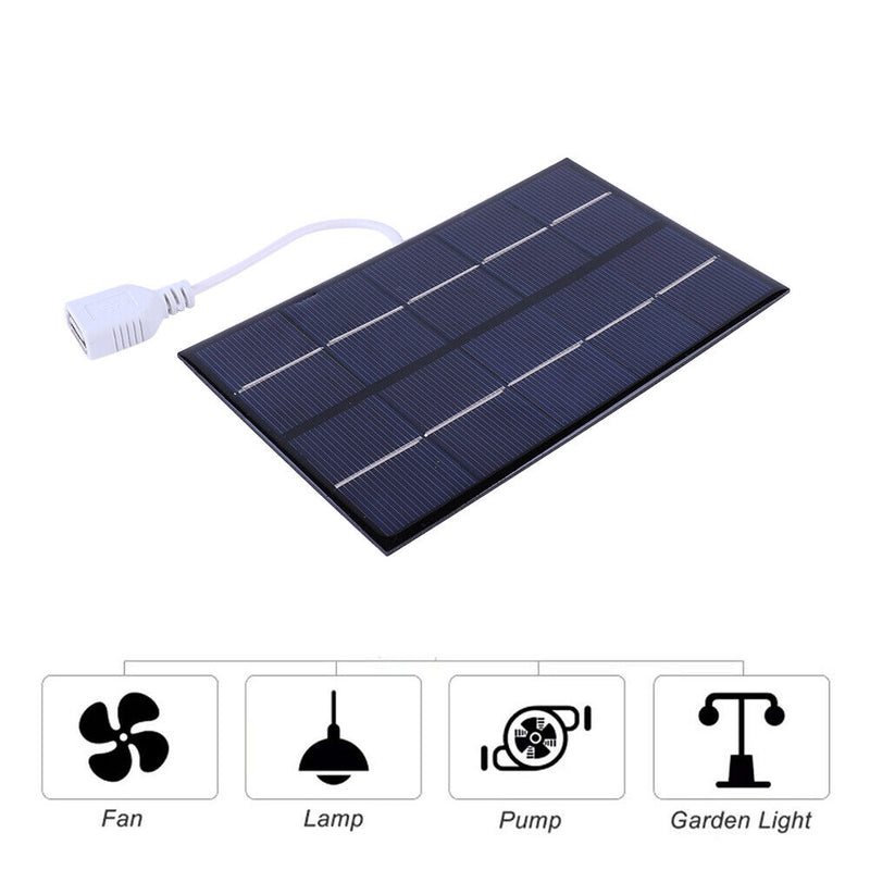 USB Solar Panel Outdoor 5W 5V Polysilicon + Epoxy Travel DIY Solar Charger Newly