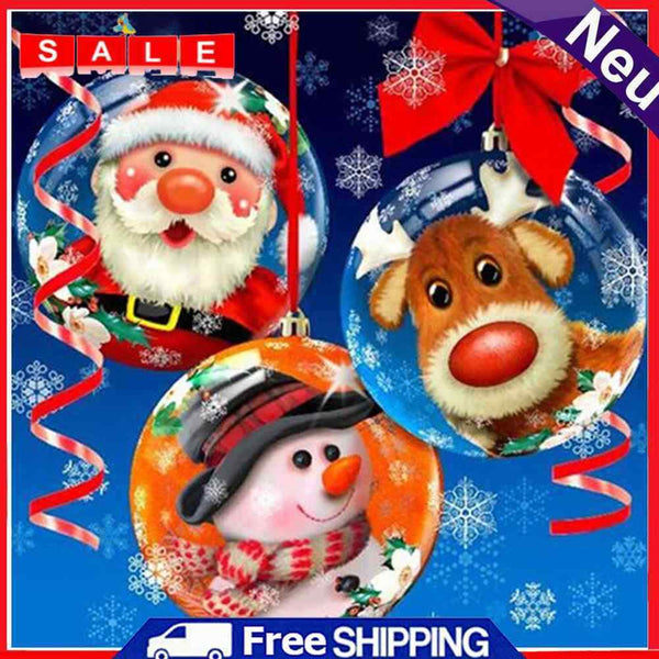 Full Drill Round Diamond Painting 5D DIY Snowman Elk Cross Stitch Embroidery Kit