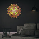 #A Wooden Carved Mandala Yoga Night Light Crafts Bedroom Atmosphere LED Lamp Gif