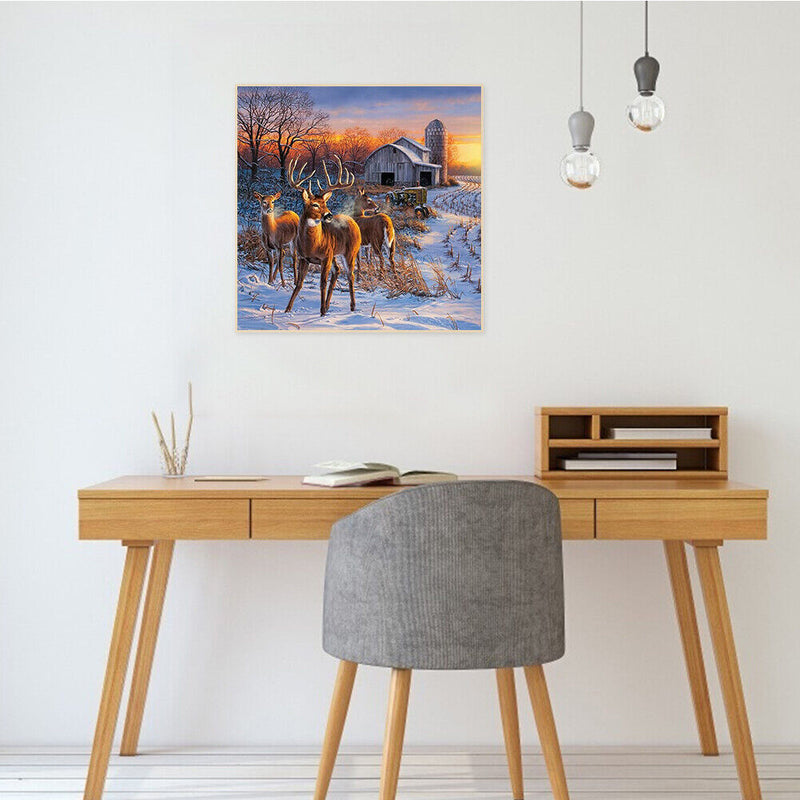 Oil Paint By Numbers Picture DIY Drawing Farmhouse Deer Acrylic Paint Decor Art