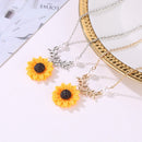 Accessories Sunflower Necklace Clavicle Chain Flower Twig Pendant Bohemian