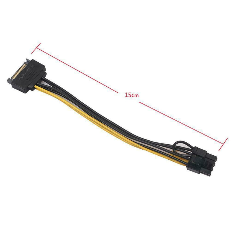SATA 15 pin Male to 8 pin 6+2 PCI-Express PCIe Video Power Adapter. Graphic E3Y9