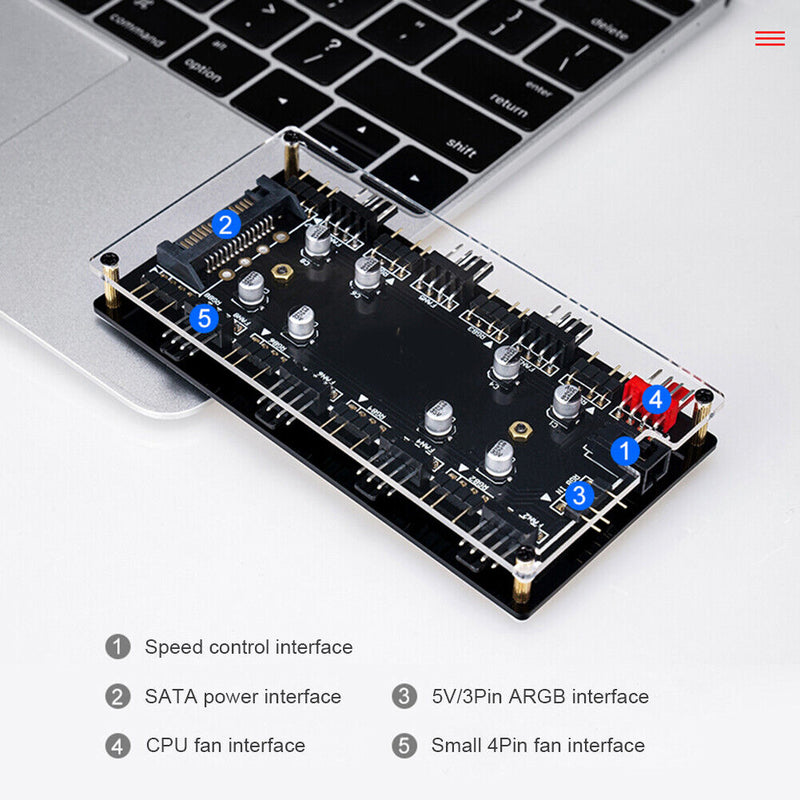 1 to 8 Multi Way Splitter RGB PWM Hub Dimming Temperature Control for ASUS/MSI