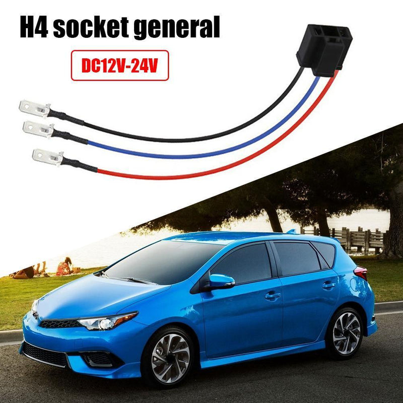 Car LED Headlight Lamp Socket Wiring Harness Female Connector Cable for H4