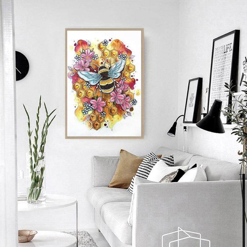 5D DIY Special Shaped Diamond Painting Bee Embroidery Mosaic Kits Wall Decor