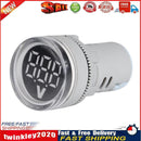 6-100V DC Digital Voltmeter Indicator LED Lamp Round Signal Light (White) Newly