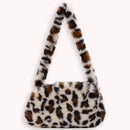 Animal Pattern Underarm Bag Women Mini Plush Shoulder Handbags Purse (8)