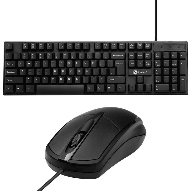 Ergonomic Home office Wired Keyboard Mouse Combo Set Kit USB Desktop PC