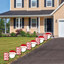 Christmas Yard Decorations Outdoor Santa Xmas Pathway Garden Stakes Set of 10