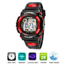 Multifunction Waterproof Child Boy Girl Sports Electronic Wrist Watch Red