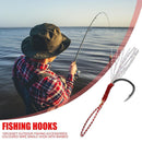10pcs/set Coloured Wire Single Hook with Barbed Fishhooks for Lakes Rivers Ponds