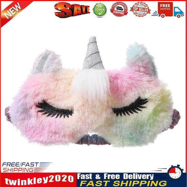 Cute Big Eye Eyepatch Plush Kids Blindfold Sleeping Eye Shade (Colorful B) Newly