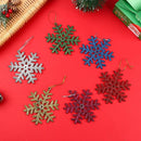 Christmas Tree Winter Ornaments Xmas Snow 10cm Plastic Snowflake Glitter Powder