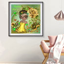 #A 5D DIY Diamond Painting Flower Girl Special-shaped Partial Drill Mosaic Wall