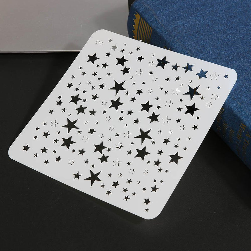 Star Theme Hollow Lace Ruler Embossing Template DIY Photo Album Draw Tool Newly