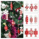 Candy  Pattern Wood Crafts Xmas Tree Decor Hanging Ornament Christmas Pendants