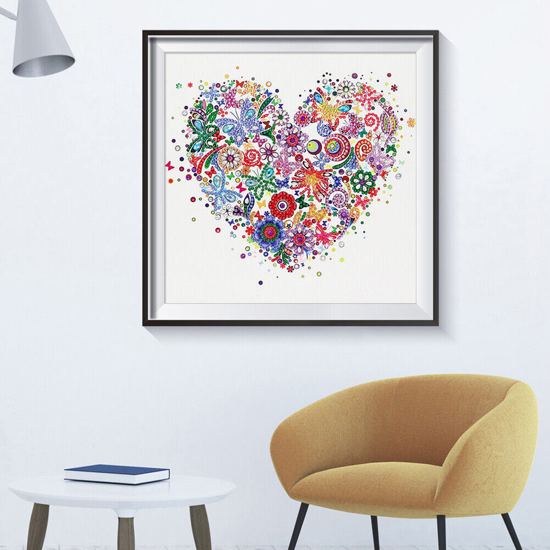 5D DIY Special Shaped Diamond Painting Heart Embroidery Mosaic Kit Home Wall Art