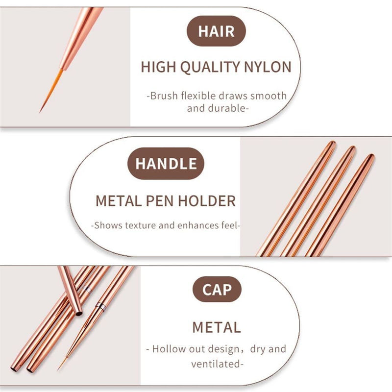 Design Drawing Pens UV Gel Liner Brushes Nail Art Pens Painting Brushes