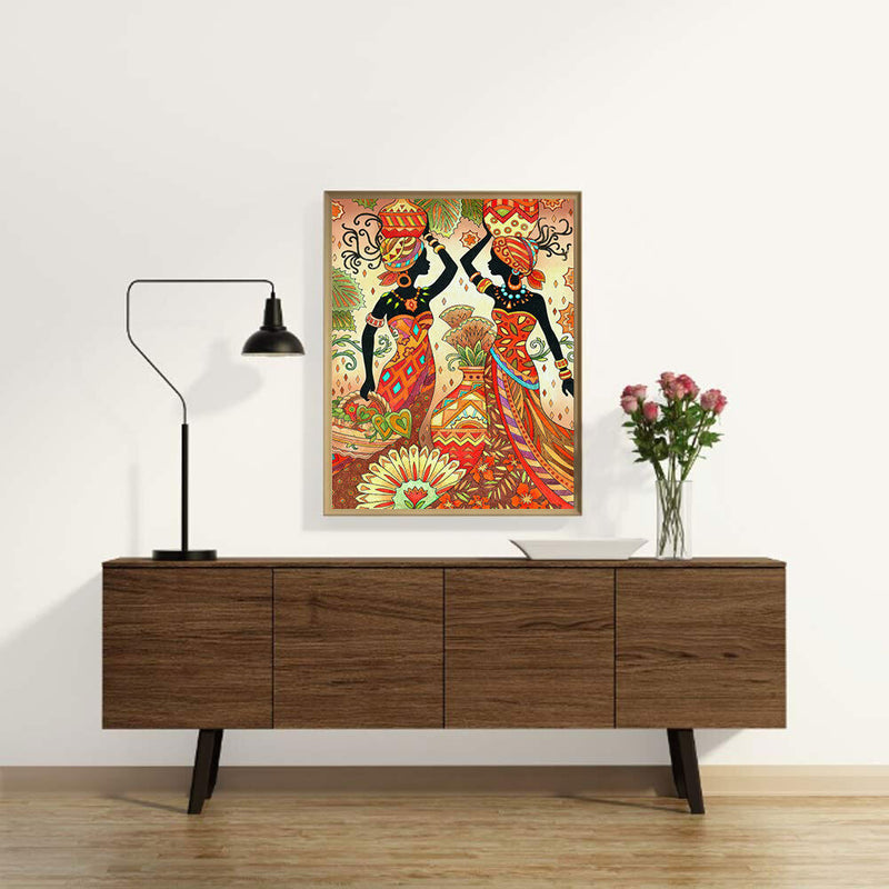 5D DIY Diamond Painting Full Round Drill African National Art Picture Wall Decor