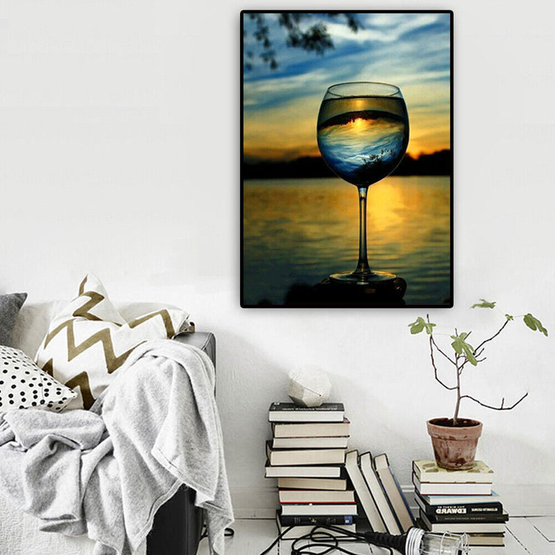 Sunset Wine Cup 5D Diamond Painting Embroidery DIY Cross Stitch Home Decor