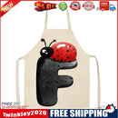 Insect F Print Apron Linen Waterproof Cooking Bibs Chefs Pinafore (68x55cm)