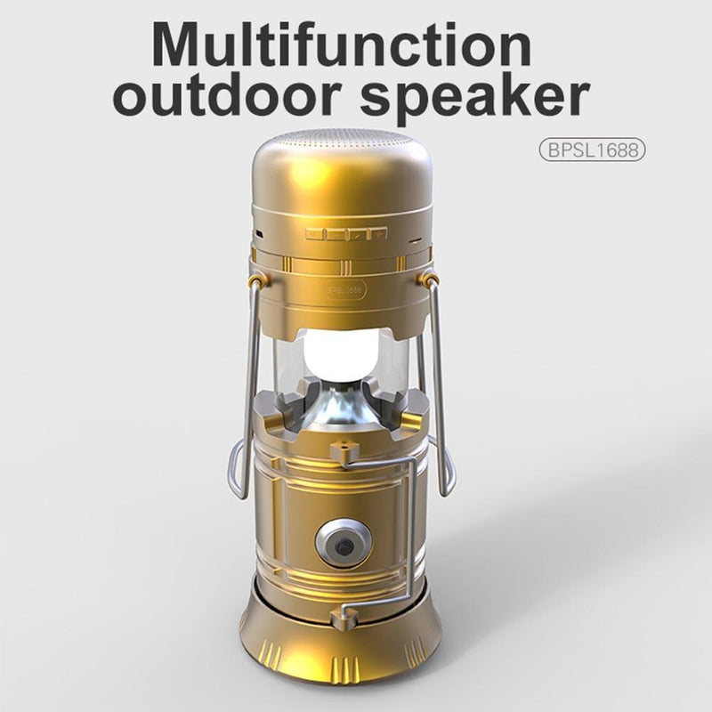 DC 5V 5W Wireless Bluetooth-compatible Speaker Solar Energy Flashlight Torc