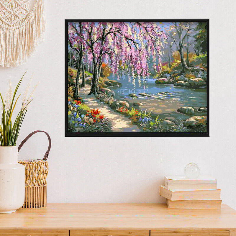 Y Painting by Numbers Romantic Creek Oil Painting on Canvas Hand Painted, Landscha