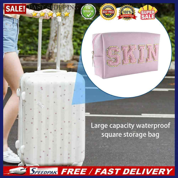 Cosmetic Bag Pu Leather Makeup Pouch Portable Travel Organizer Zipper for Travel