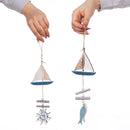 Sailboat Crafts Ocean style Decorative Hanging Ornaments Wooden pendant