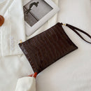 Women Alligator Leather Envelope Bag Fashion Party Evening Wristlet Bags Handbag