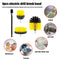 Drill Brush Attachment Set 2 3.5 4 inch Brushes + Extension Rod Kit Yellow Newly