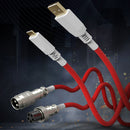 Mechanical Keyboard Aviator Aviation Connector Coiled Type-C Cable (Red)