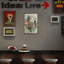 Flower Owl Retro Metal Plate Tin Sign Plaque Poster Wall Home Decor Iron Paints