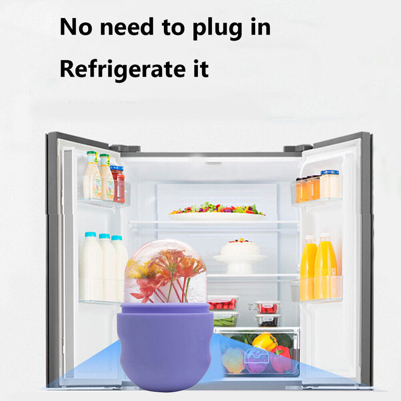 Silicone Ice Cube Tray Beauty Lifting Face Massager Facial Roller (Purple) Newly