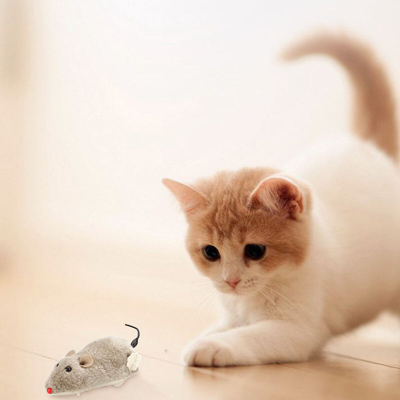 Wind Up Mouse for Cats Kitten, Realistic Clockwork Rat, Interactive Toys