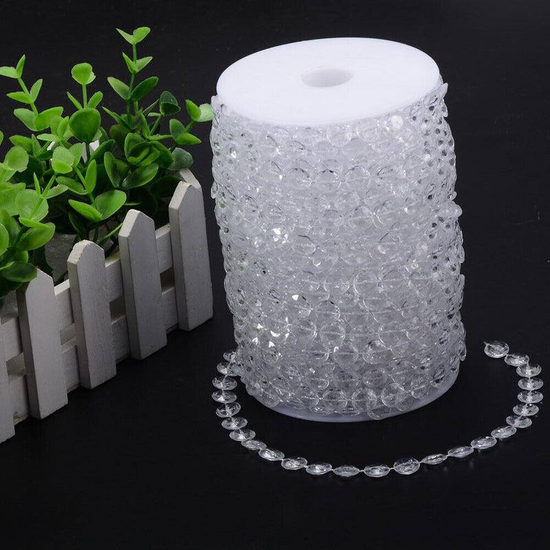 99FT Garland Diamonds Acrylic Crystal Bead Curtain DIY Party Decor Home Home
