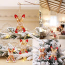 Wooden Sled Christmas Tree Hanging Ornaments Shop Window Pendant Xmas Home Decor