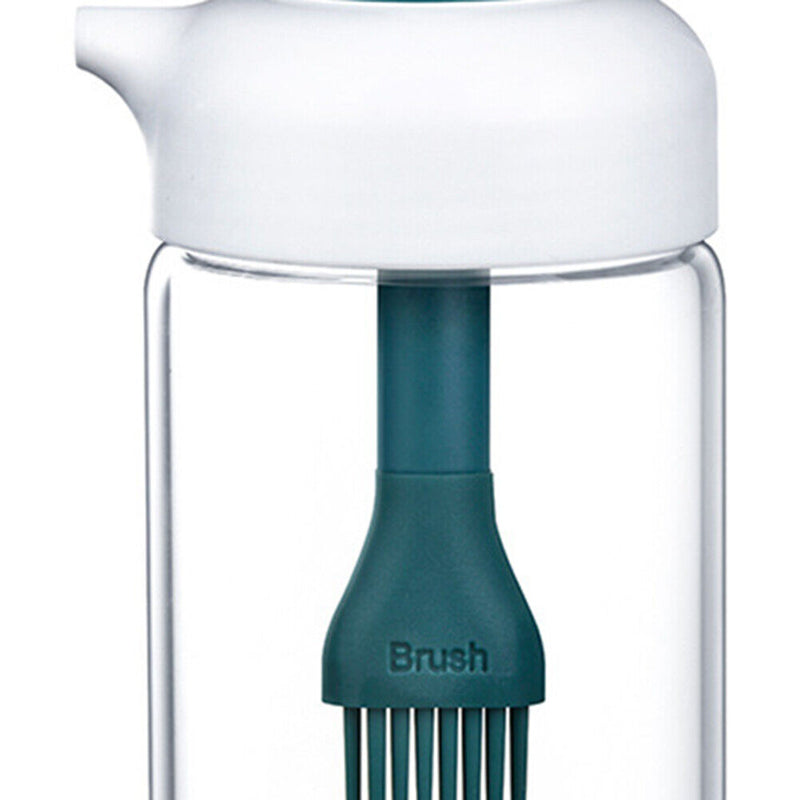 Oil Bottle with Brush Kitchen Oil Dispenser for BBQ Baking Cooking (Green)