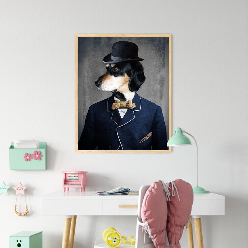 Gentleman Dog Oil Paint By Numbers Kit DIY Acrylic Painting on Canvas Craft