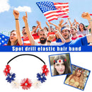 Red White Blue Flower Crown Crystal Headband Hairband Day For Independence I2T7
