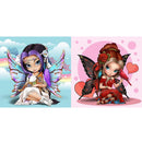 2PCS 5D DIY Part Special Drill Diamond Painting Cartoon Girl Drawing