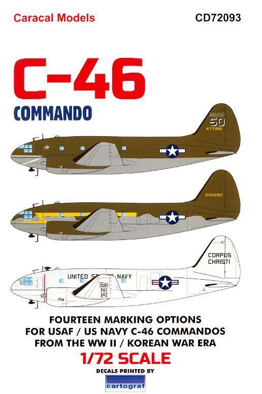 Caracal Decals 1/72 CURTISS C-46 COMMANDO USAF & USN Versions