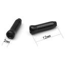 50pcs Bike Cable End Caps Aluminum Alloy Brake Shifter Cable Tips (Black) Newly
