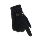 Men Touchscreen Cycling Gloves Full Finger Fleece Riding Mittens (Black) Newly