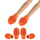 2x Silicone Drum Stick Sleeve Drumstick Practice Tips Mute Damper (Orange) Newly
