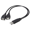 High Speed USB2.0 Male to Dual USB Female USB Charging Y Splitter Extension Cord