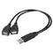 High Speed USB2.0 Male to Dual USB Female USB Charging Y Splitter Extension Cord